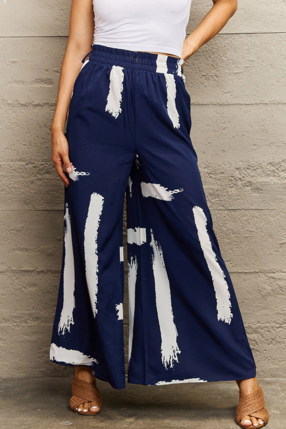 Printed Wide Leg Long Pants - Hassle Free Cart