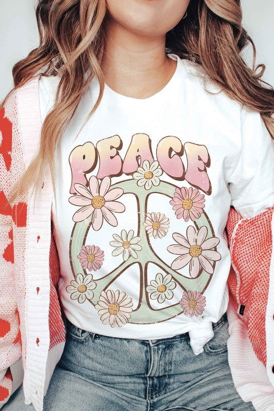 RETRO DAISY PEACE Graphic Tee - Hassle Free Cart