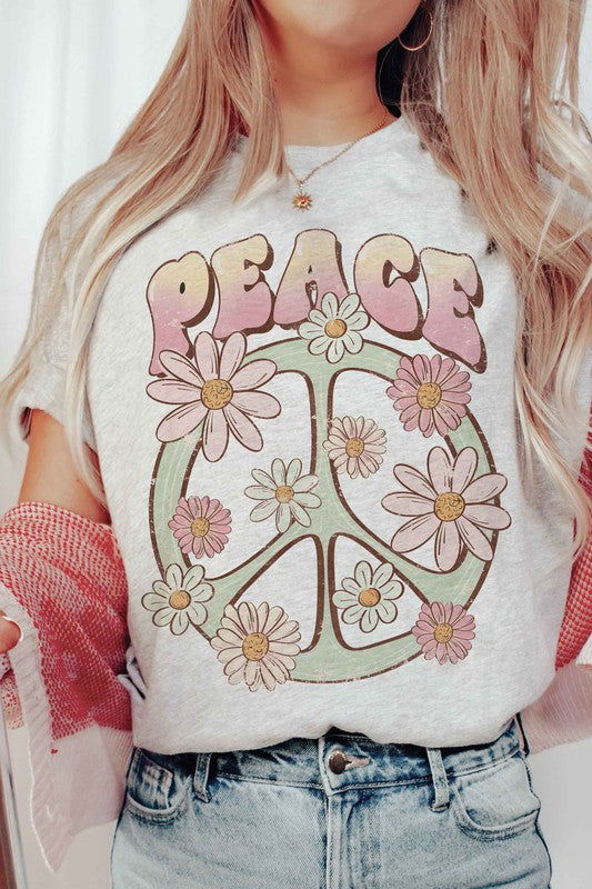 RETRO DAISY PEACE Graphic Tee - Hassle Free Cart