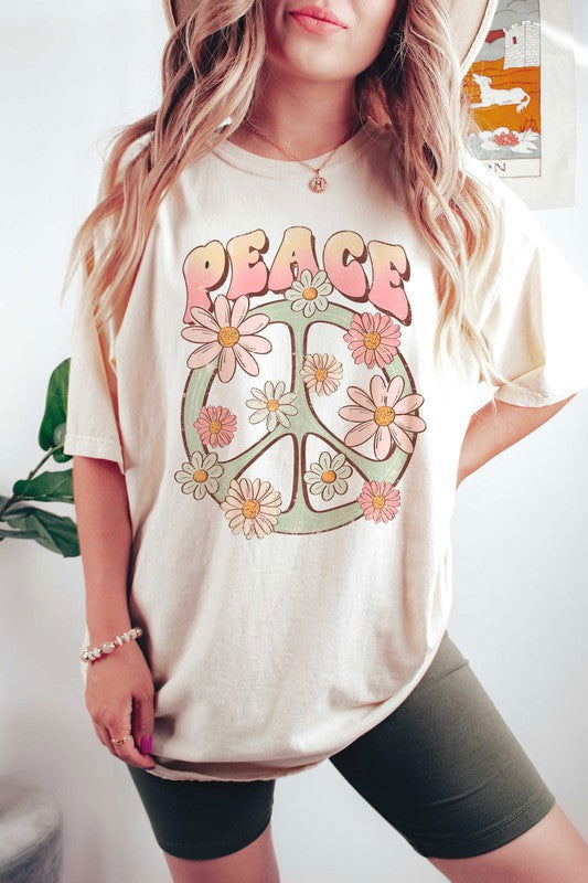 RETRO DAISY PEACE Graphic Tee - Hassle Free Cart