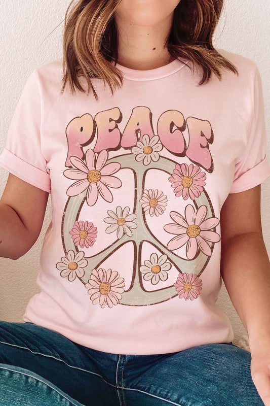 RETRO DAISY PEACE Graphic Tee - Hassle Free Cart