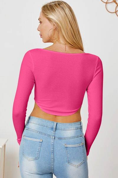 Ribbed Long Sleeve T-Shirt - Hassle Free Cart