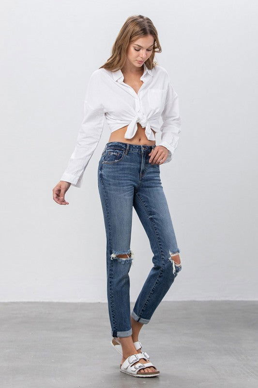 Ripped Boyfriend Jeans - Hassle Free Cart