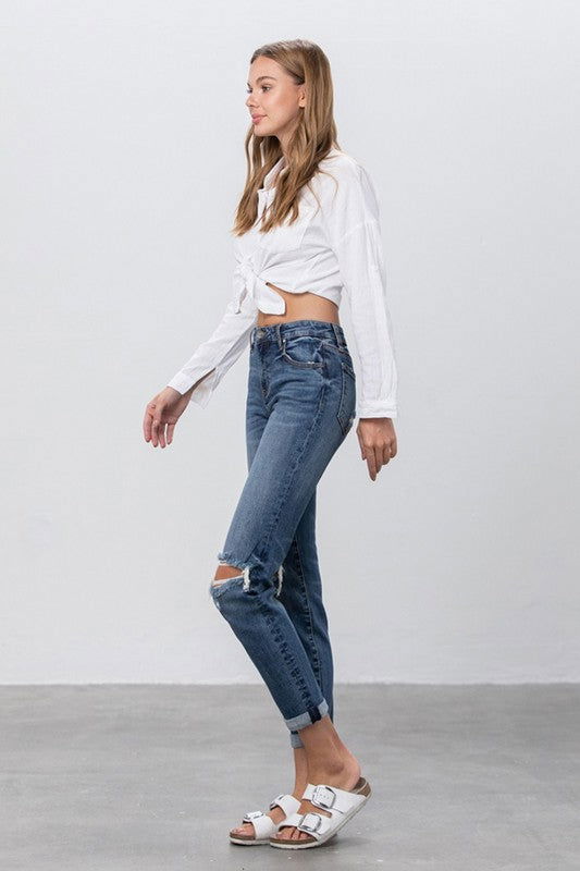 Ripped Boyfriend Jeans - Hassle Free Cart