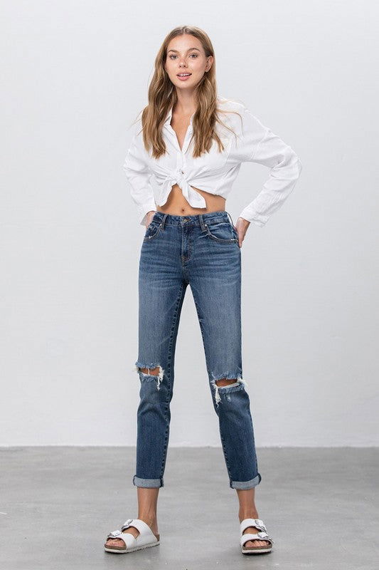 Ripped Boyfriend Jeans - Hassle Free Cart