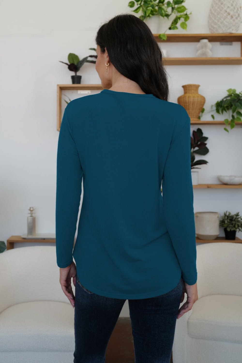 Round Neck Long Sleeve T-Shirt - Hassle Free Cart