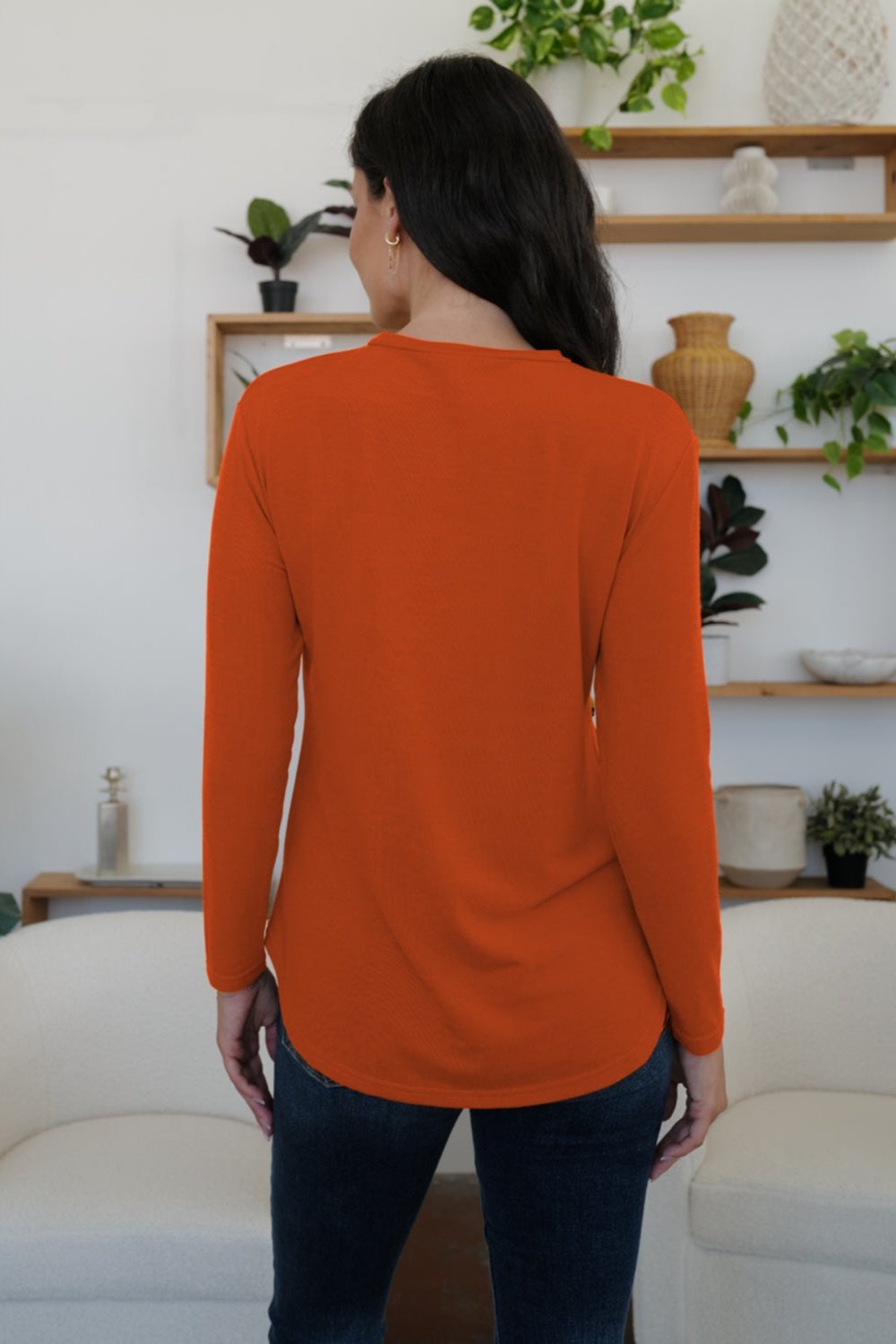 Round Neck Long Sleeve T-Shirt - Hassle Free Cart