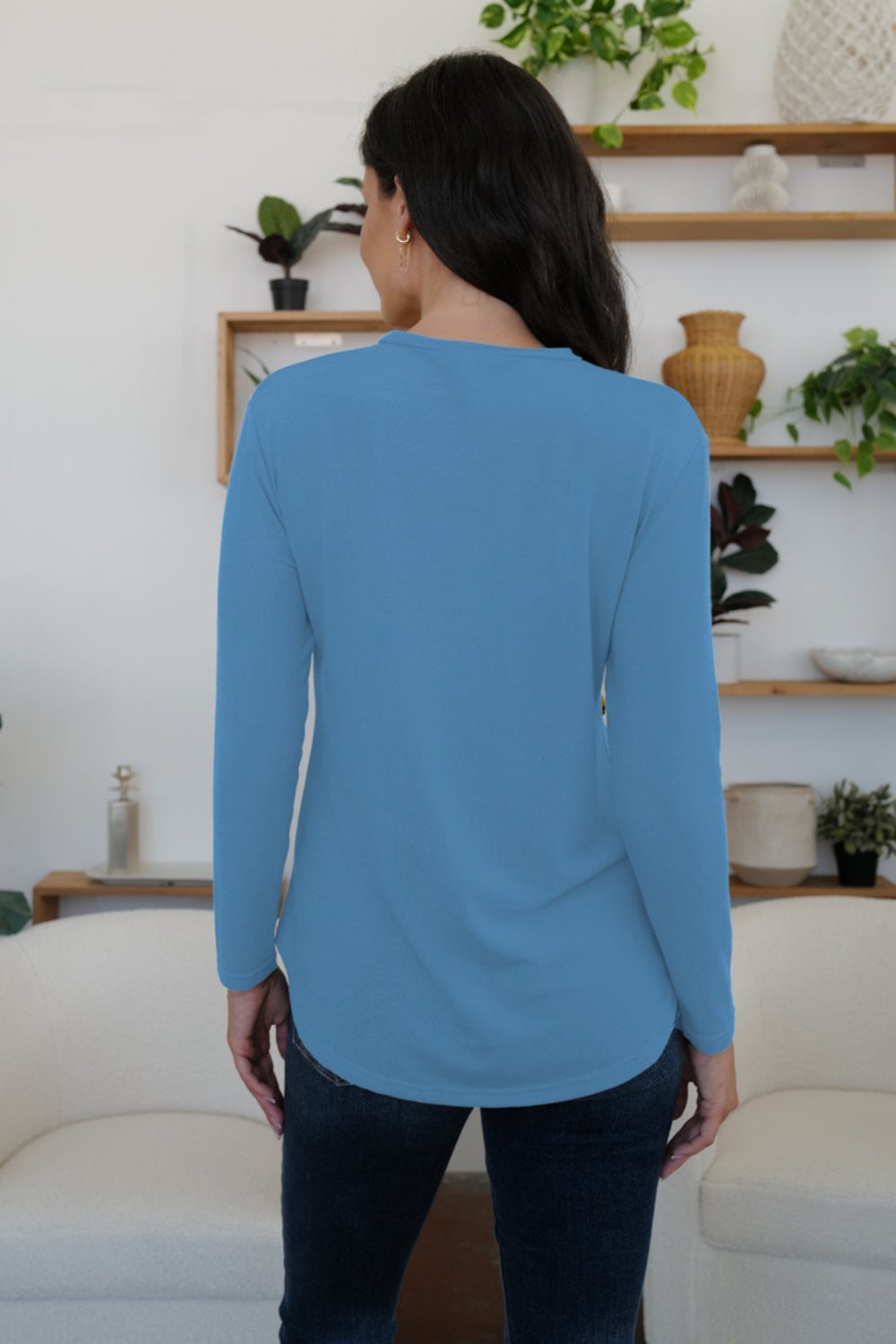 Round Neck Long Sleeve T-Shirt - Hassle Free Cart