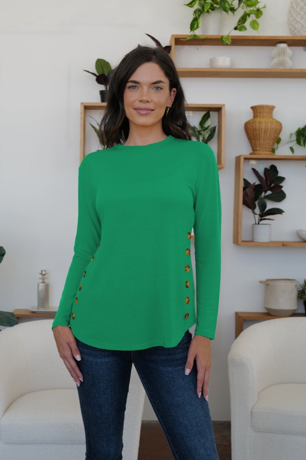 Round Neck Long Sleeve T-Shirt - Hassle Free Cart