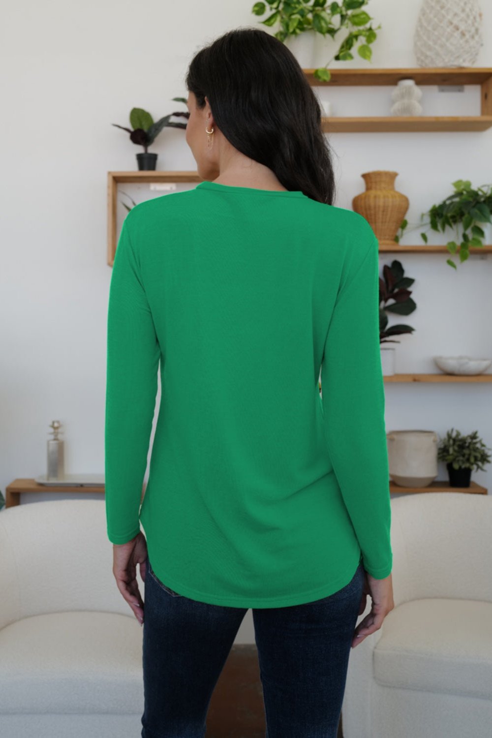 Round Neck Long Sleeve T-Shirt - Hassle Free Cart