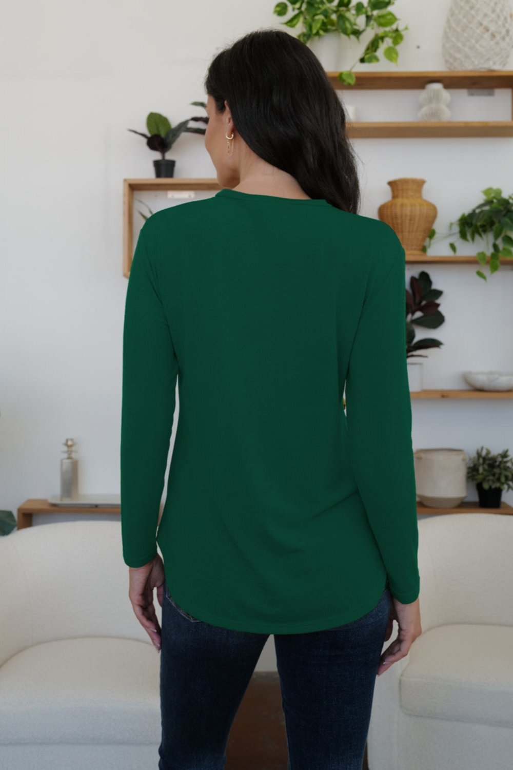 Round Neck Long Sleeve T-Shirt - Hassle Free Cart