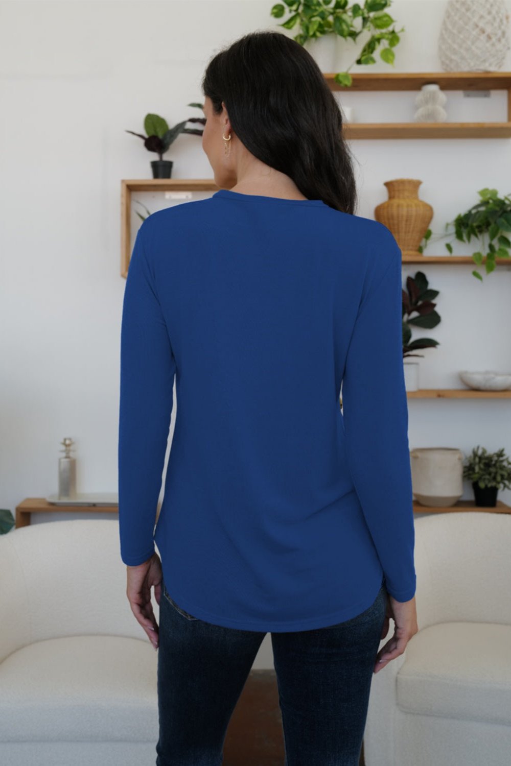 Round Neck Long Sleeve T-Shirt - Hassle Free Cart