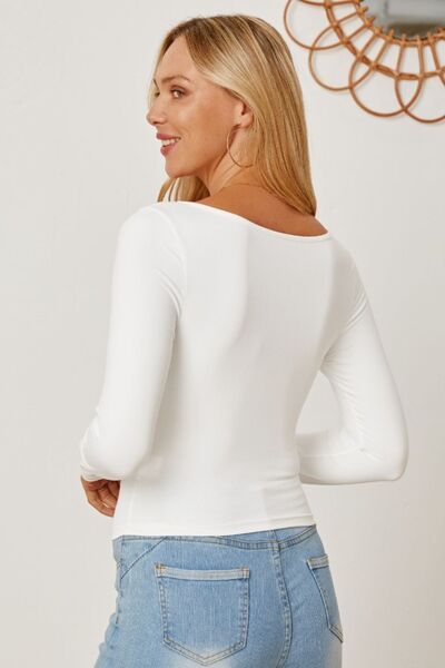 Ruched Long Sleeve T-Shirt - Hassle Free Cart