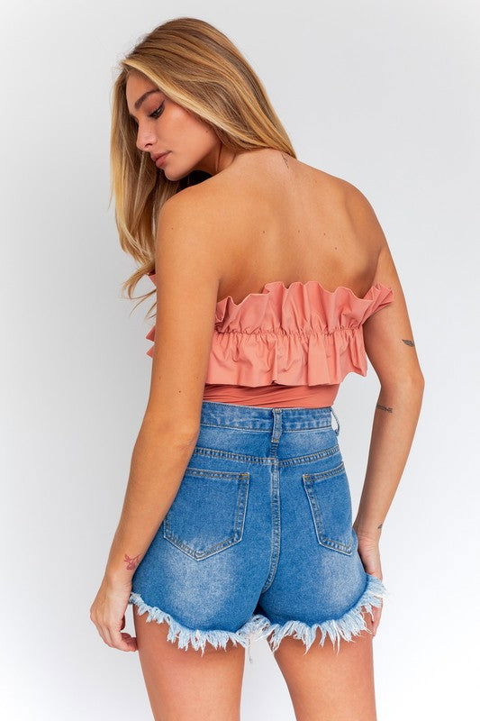 Ruffle Detail Bodysuit - Hassle Free Cart