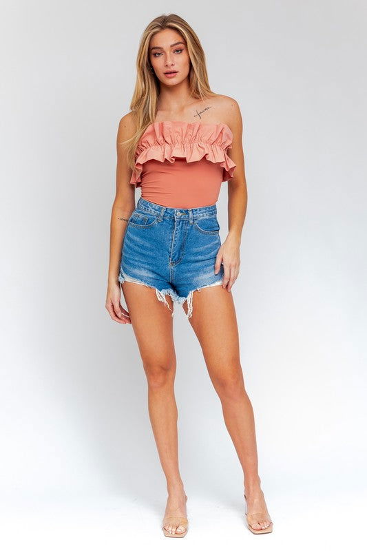 Ruffle Detail Bodysuit - Hassle Free Cart