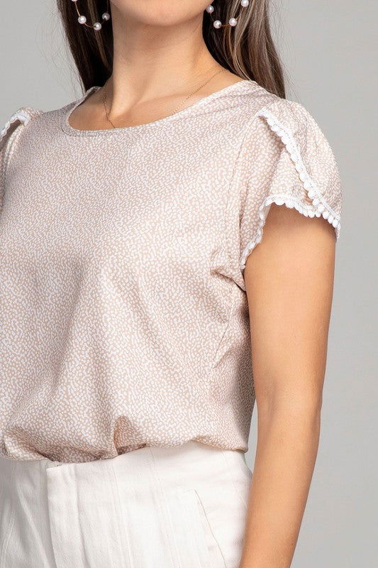 Satin top with lace trim - Hassle Free Cart