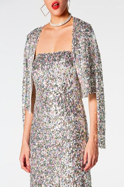 Sequin Cardigan and Straight Dress Set | Hassle Free Cart