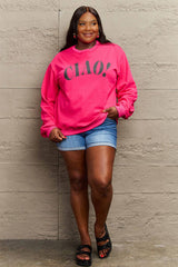 Simply Love Full Size CIAO！Round Neck Sweatshirt | Hassle Free Cart