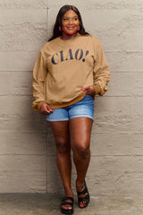 Simply Love Full Size CIAO！Round Neck Sweatshirt | Hassle Free Cart