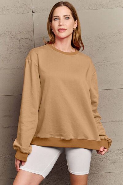 Simply Love Full Size IF I'M TOO MUCH THEN GO FIND LESS Round Neck Sweatshirt | Hassle Free Cart