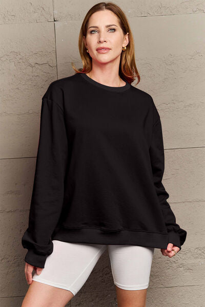 Simply Love Full Size IF I'M TOO MUCH THEN GO FIND LESS Round Neck Sweatshirt | Hassle Free Cart