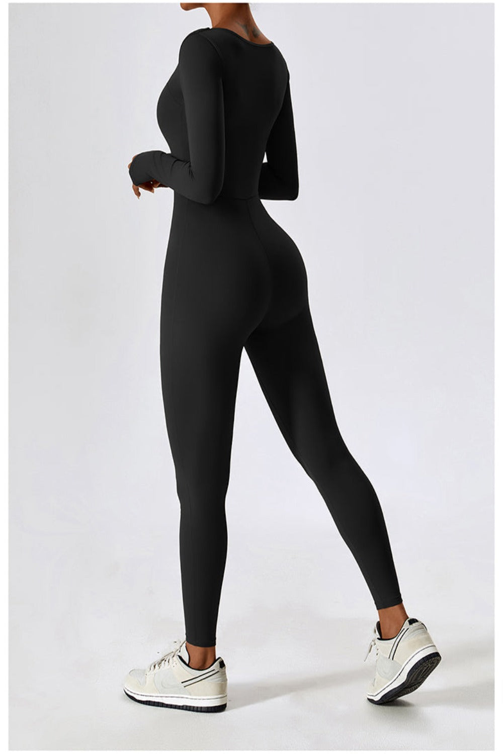 Square Neck Long Sleeve Sports Jumpsuit | Hassle Free Cart