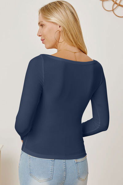 Square Neck Long Sleeve T-Shirt - Hassle Free Cart