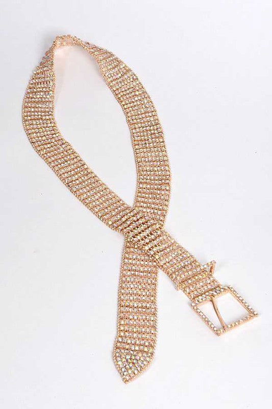 Statement Rhinestone Buckle Chain Belt - Hassle Free Cart