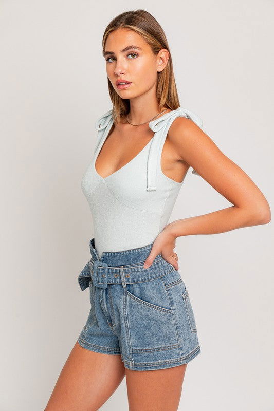 Strap Tie Bodysuit - Hassle Free Cart