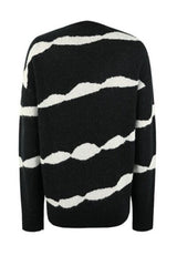 Striped Round Neck Dropped Shoulder Sweater | Hassle Free Cart