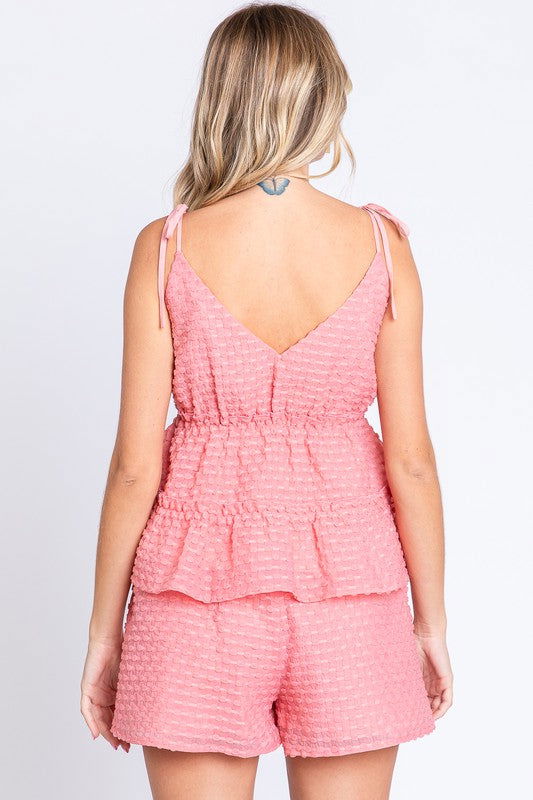 Textured Pink Bralette Cami Top - Hassle Free Cart