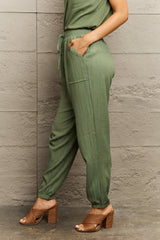 Tie Waist Long Pants with Pocket | Hassle Free Cart