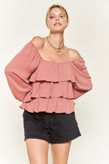 Tiered flounce designed Blouse - Hassle Free Cart