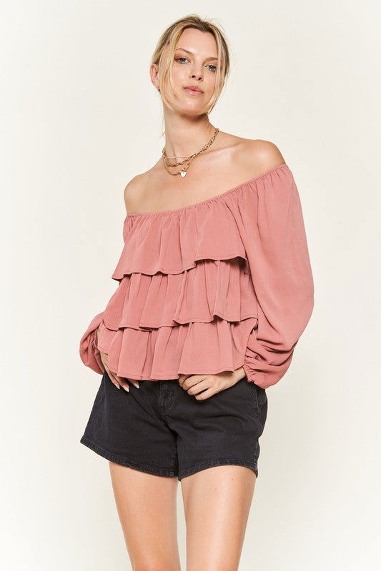 Tiered flounce designed Blouse - Hassle Free Cart