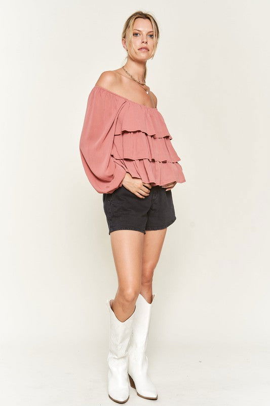 Tiered flounce designed Blouse - Hassle Free Cart