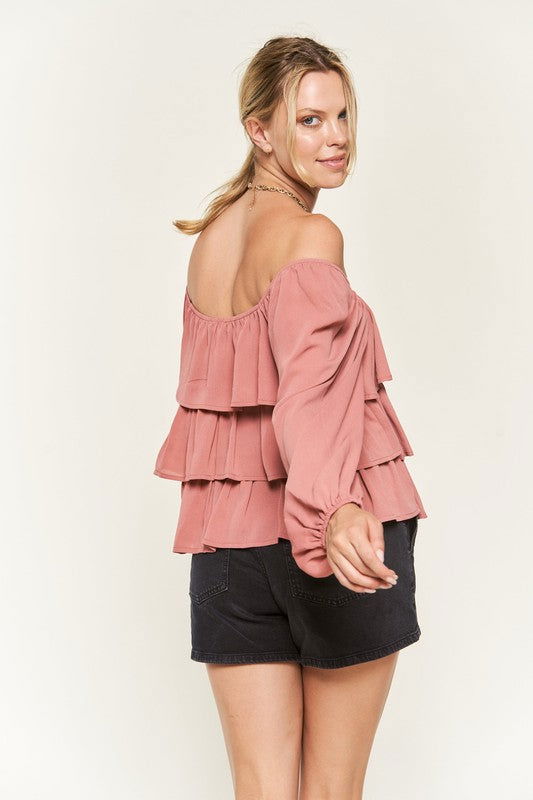 Tiered flounce designed Blouse - Hassle Free Cart