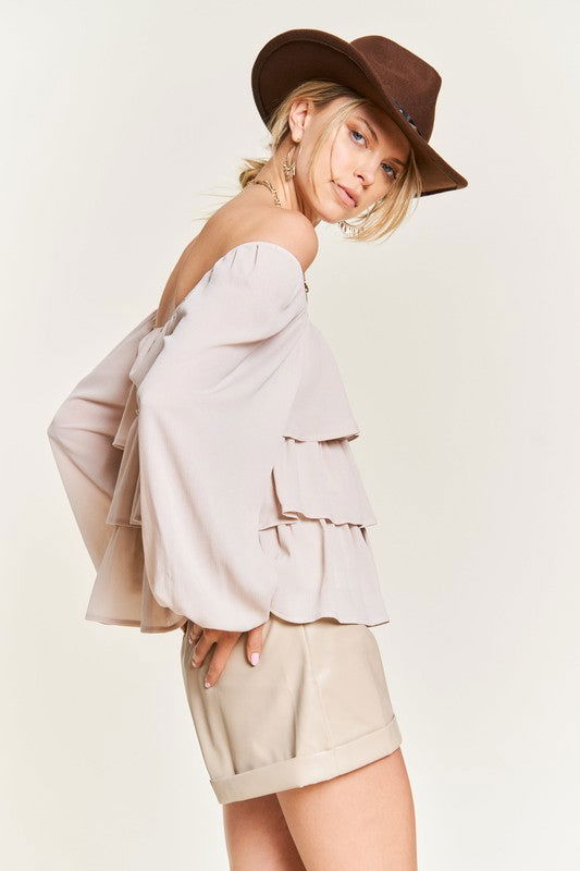 Tiered flounce designed Blouse - Hassle Free Cart