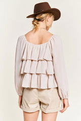 Tiered flounce designed Blouse - Hassle Free Cart