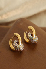 Titanium Steel Inlaid Zircon Double-Hoop Earrings | Hassle Free Cart