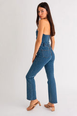 Tube Denim Jumpsuit - Hassle Free Cart