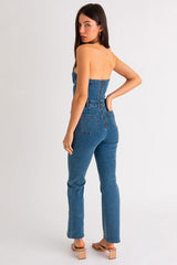 Tube Denim Jumpsuit - Hassle Free Cart