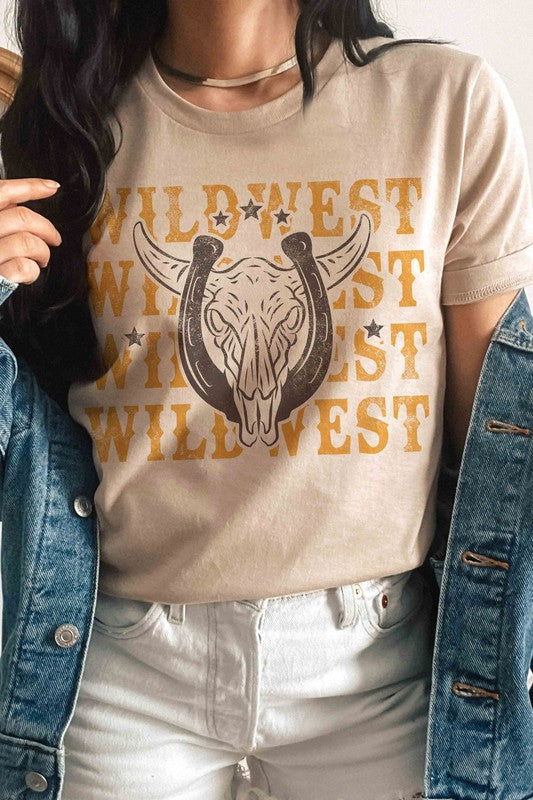 WILDWEST LONGHORN HORSESHOE Graphic Tee - Hassle Free Cart