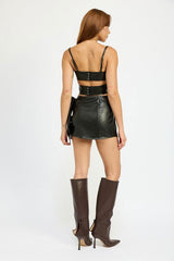 WRAPPED Leather Crop Top - Hassle Free Cart