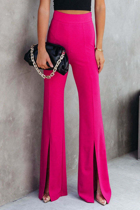 Women's Front Slit Flare Leg Pants | Hassle Free Cart