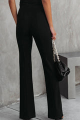 Women's Front Slit Flare Leg Pants | Hassle Free Cart