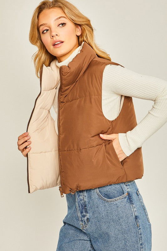 Woven Solid Reversible Vest - Hassle Free Cart