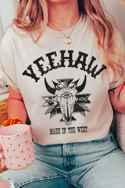 YEEHAW AZTEC LONGHORN Graphic Tee - Hassle Free Cart