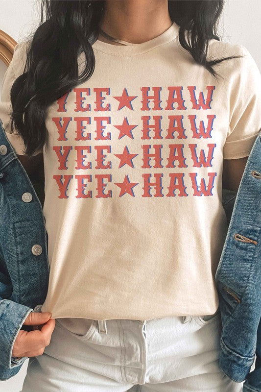 YEEHAW STAR REPEAT GRAPHIC TEE - Hassle Free Cart