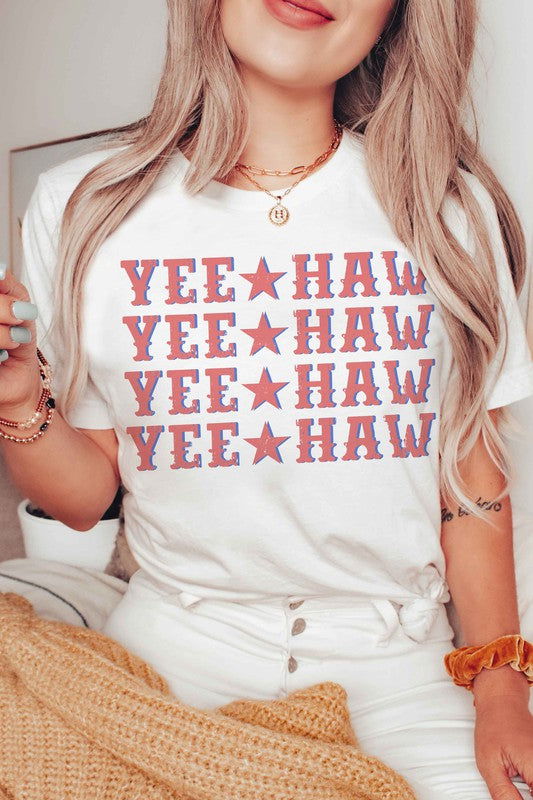 YEEHAW STAR REPEAT GRAPHIC TEE - Hassle Free Cart