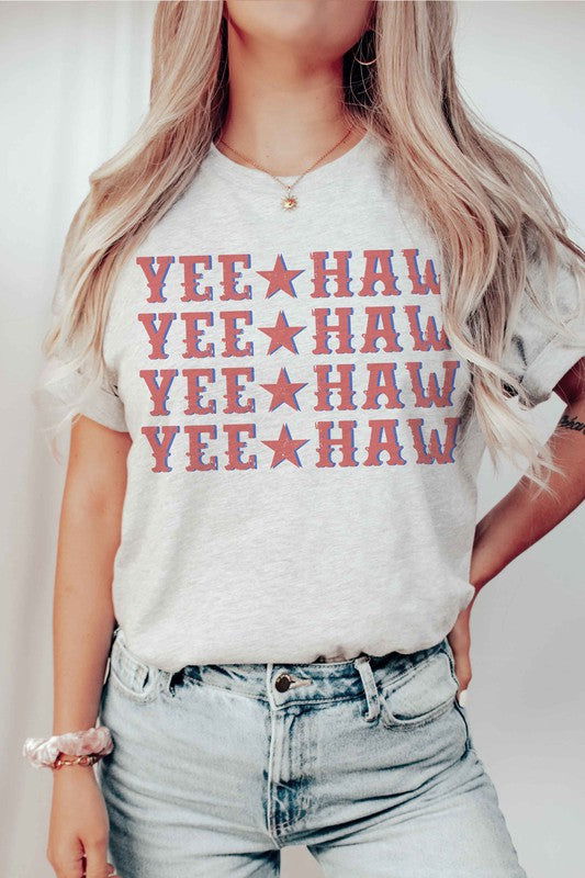 YEEHAW STAR REPEAT GRAPHIC TEE - Hassle Free Cart